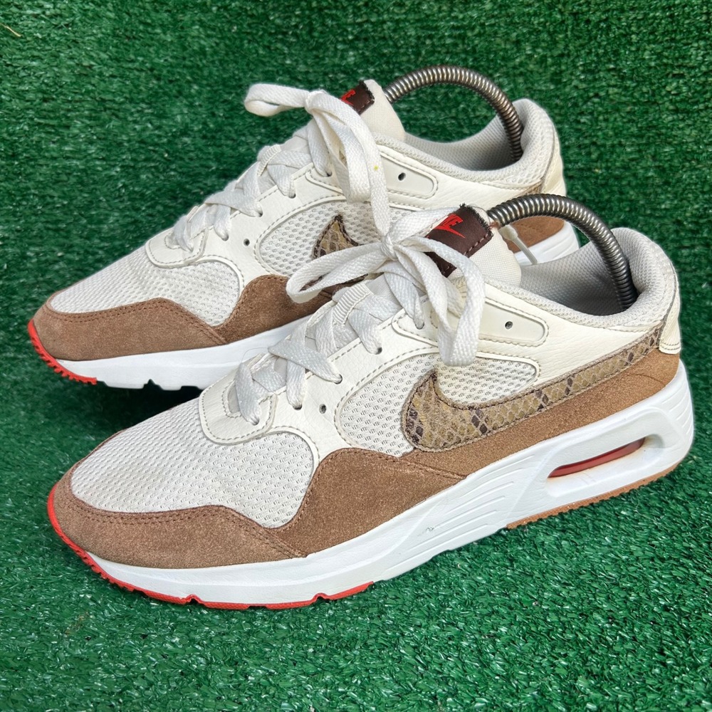 Nike Air Max SC Sail Brown Snakeskin Swoosh Sneakers DX9501-100 Mens 9